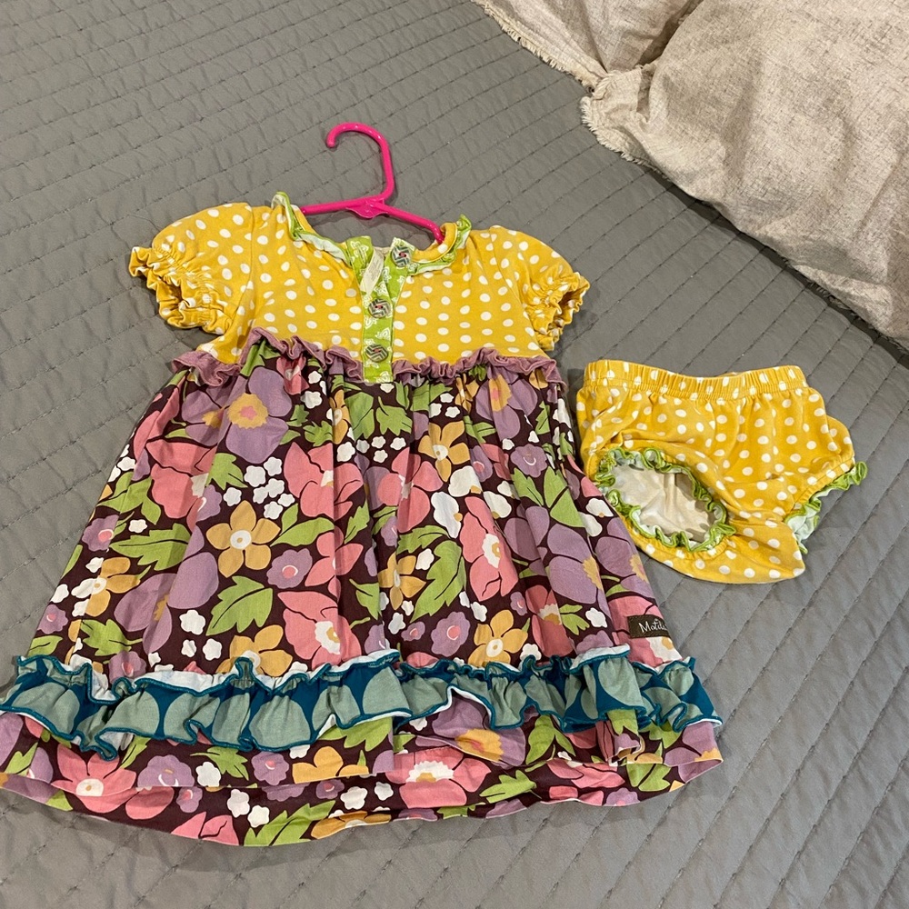 Matilda Jane dress and bloomers! 12-18mo